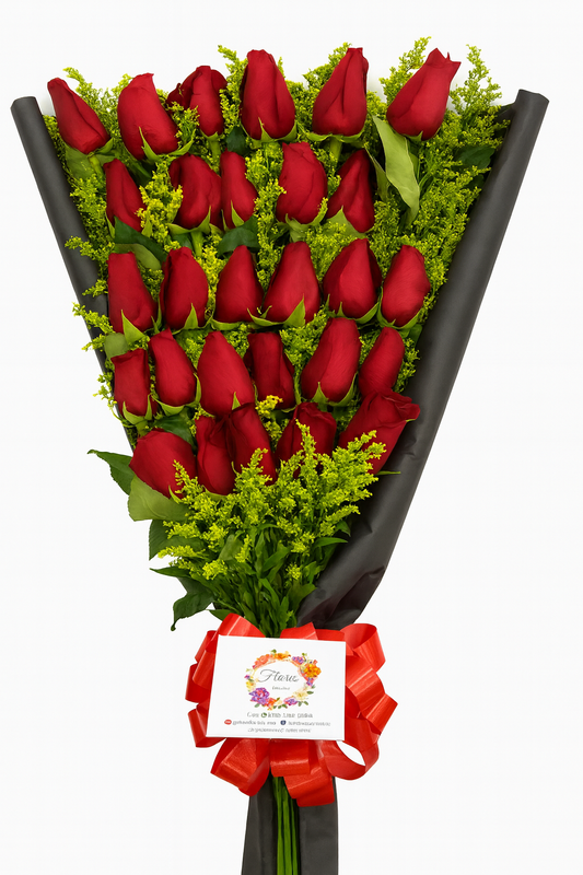 Ramo de 24 Rosas Rojas Premium – Elegancia y Amor en Cada Detalle 💐🌹